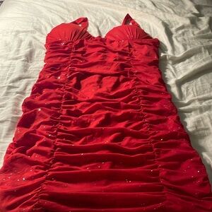 Prom Red Glitter Dress ✨
